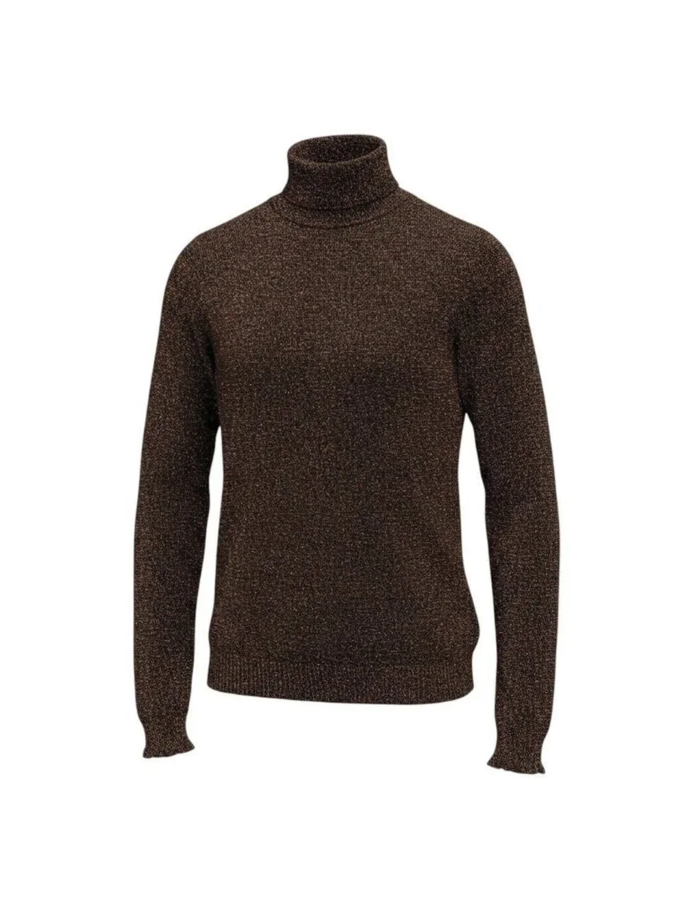 Miu Miu Ef5 Turtleneck Glitter Knit Sweater Black Gold